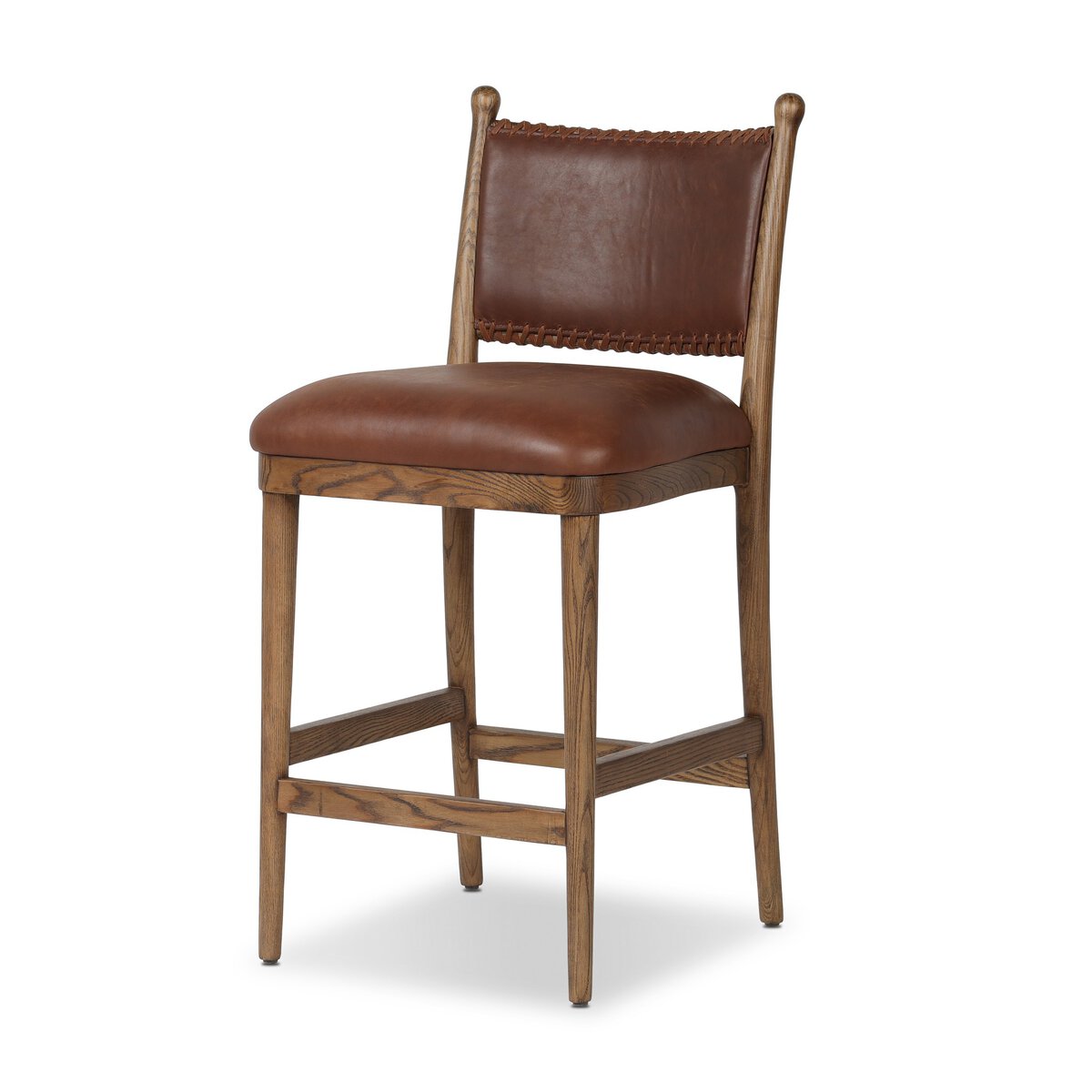 Stitched Leather Counter Stool