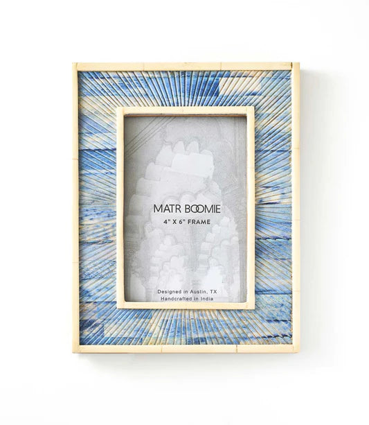 BLUE CARVED BONE 4x6 FRAME
