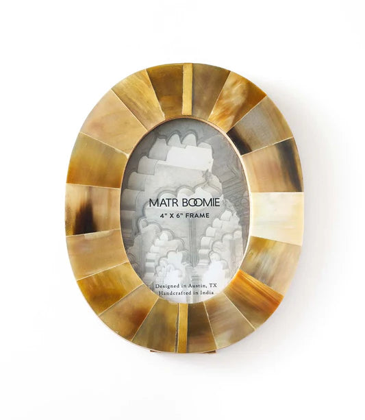 HORN W/ BRASS OVAL 4X6 FRAME