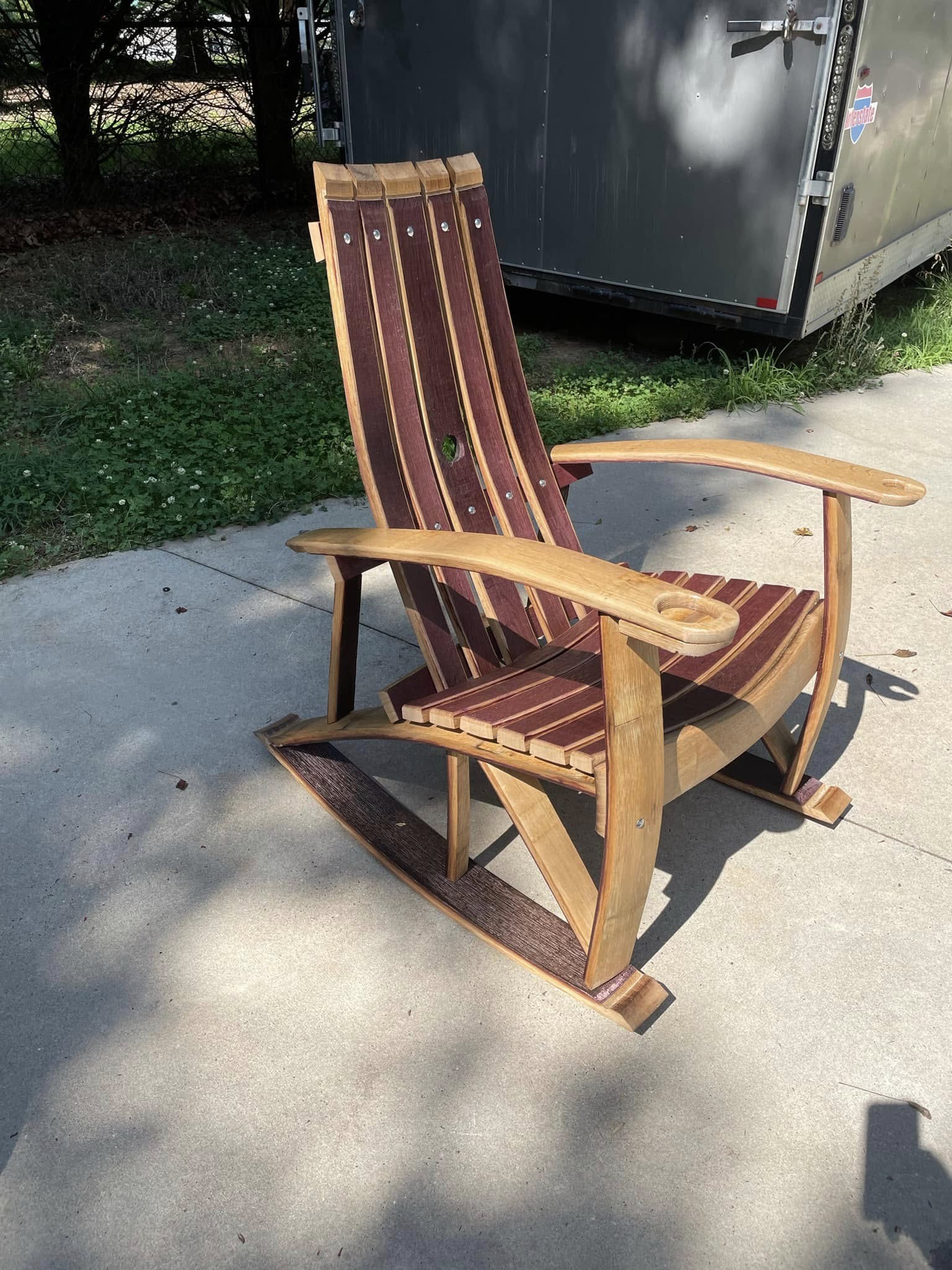 WINE STAVE ADIRONDAK ROCKING CHAIR