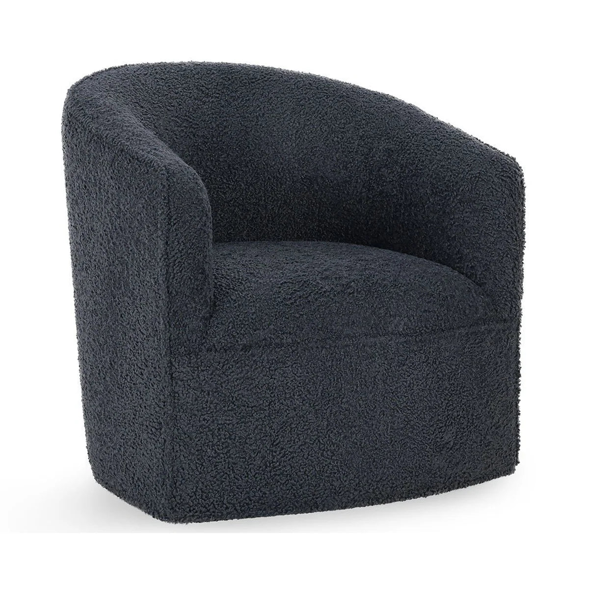 Blue Boucle Swivel Chair