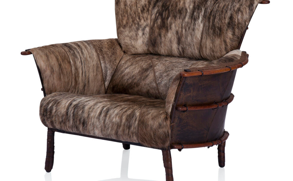 Brindle Hide & Palmwood Chair