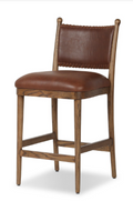 SCALLOP LEATHER  COUNTER STOOL
