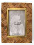 CARVED WOOD W/ BRASS 5X7 FRAME