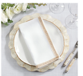 Jute border napkin-Ivory