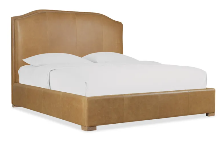 Tan Saddle Leather King Bed