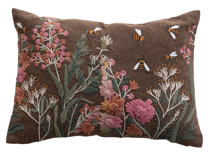 embroidered pillow