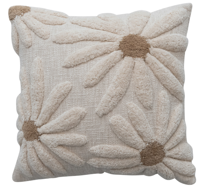 Tufted Flowers 18" Pillow