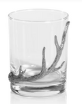 Pewter Antler Rocks Glass