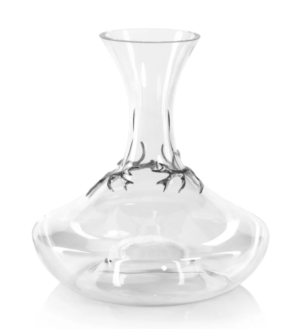 Wine Decanter w/ Pewter antler
