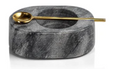Gray-S&P Bowl with Gold Spoon
