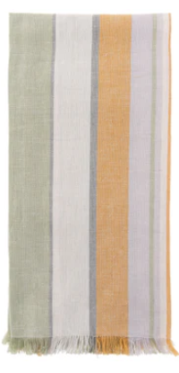 GREEN/MUSTARD VERTICAL STRIPED TEA TOWEL