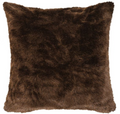 BROWN FAUX FUR EURO SHAM