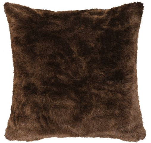BROWN FAUX FUR EURO SHAM