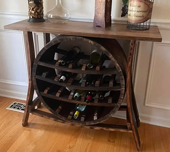 WINE BARRELL CONSOLE TABLE
