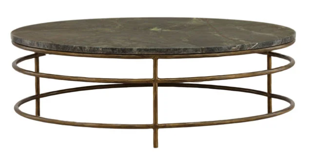 Brown, Green Marble Coffee Table