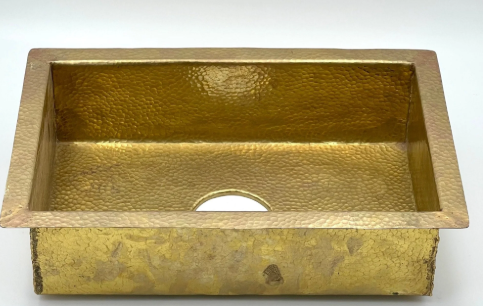Hammered Brass Sink -Unlacquered
