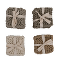 Cotton Crocheted Coasters, Set of 4, 4 Colors