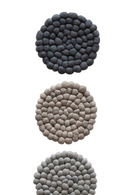 Handmade Wool Felt Ball Trivet, 3 Colors