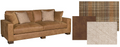 Green Plaid & Leather Sofa