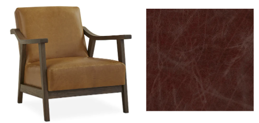 Brandy Leather & Wood Chair