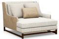 Double Chaise Lounge Leather & Fabric