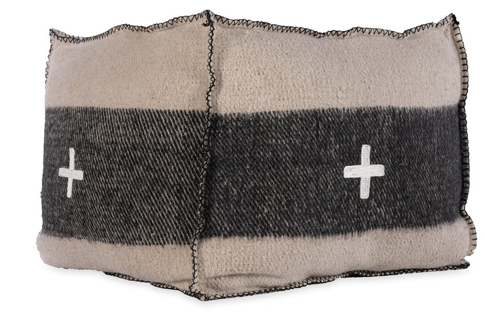 Swiss Army Pouf Cream/Black