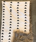 Throw from Handmade Textile w Faux Fur