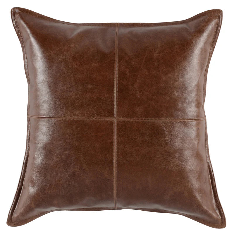 Brown Leather Pillow