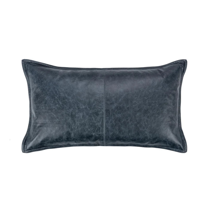 Blue Leather Pillow