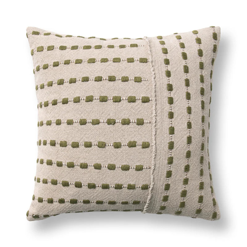 Natural & Olive Green Pillow