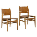 Leather & Teak Dining Chairs
